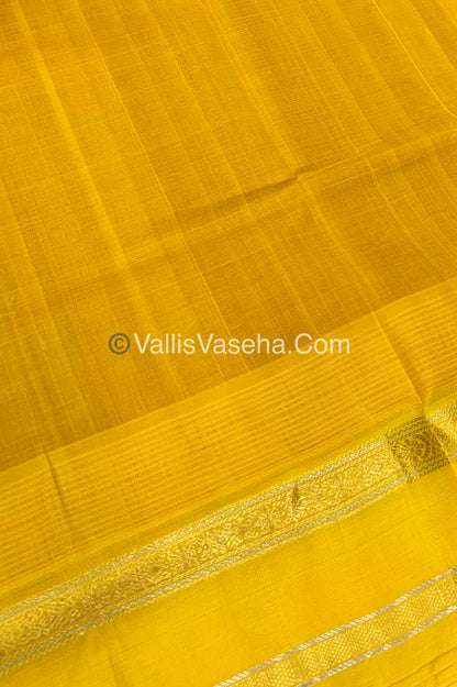 Pure Korvai Silk Cotton - Red with Yellow- Checks Pattern - VVKSC022