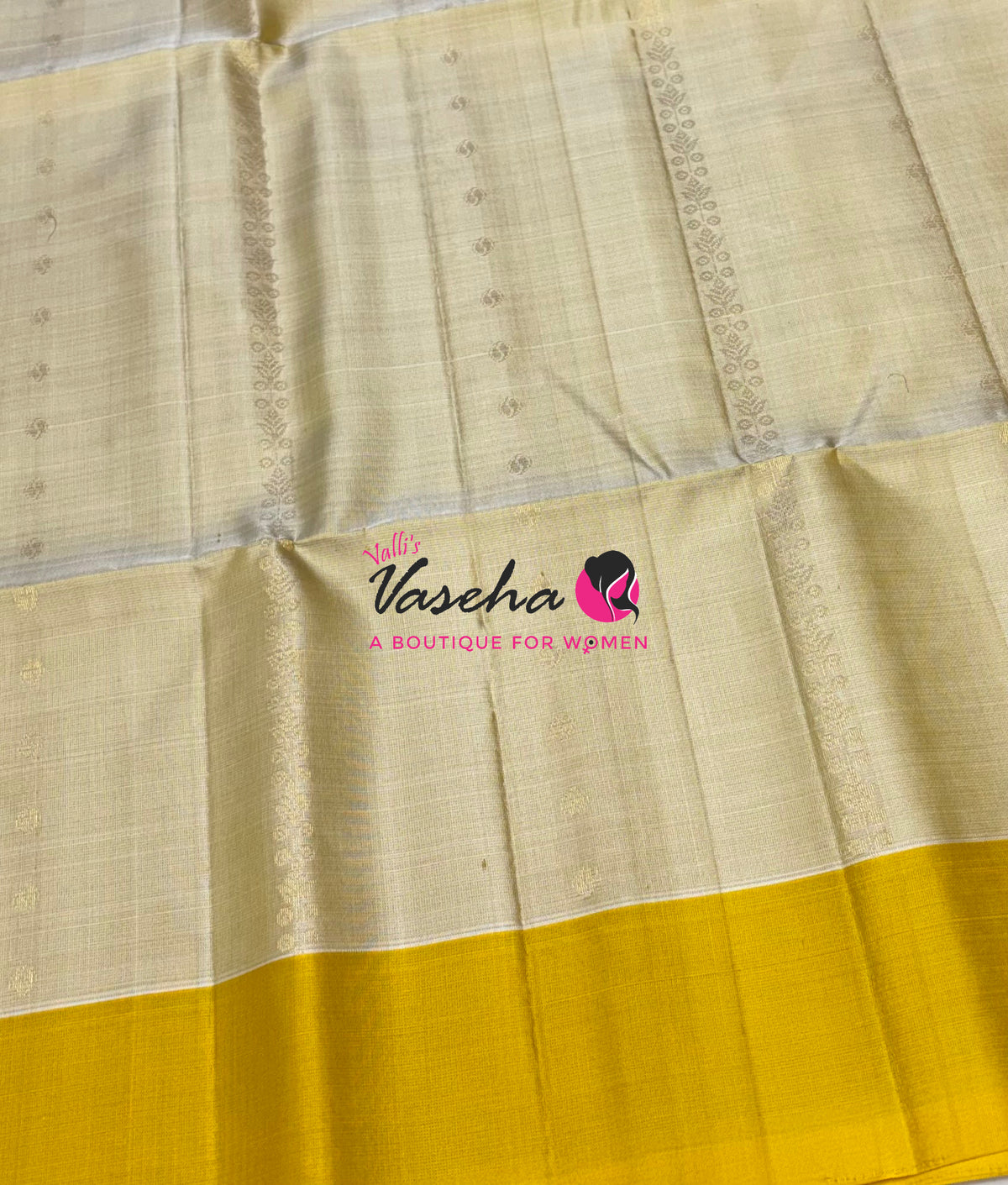 Pure Soft Silk Saree - Cream & Yellow - VVPSS120