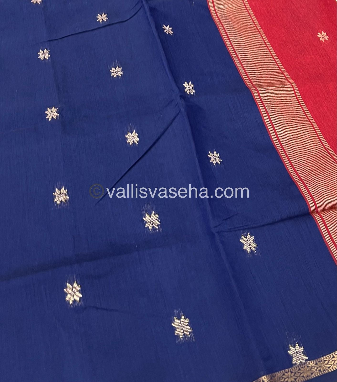 Semi Maheshwari Silk Cotton Saree - VVMSC002