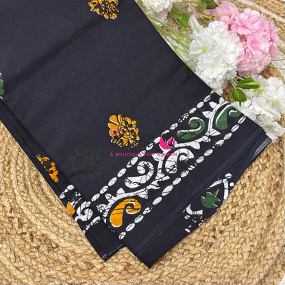 Pure Soft Mul Mul Cotton Sarees - Hand Block Prints - VVMMC011