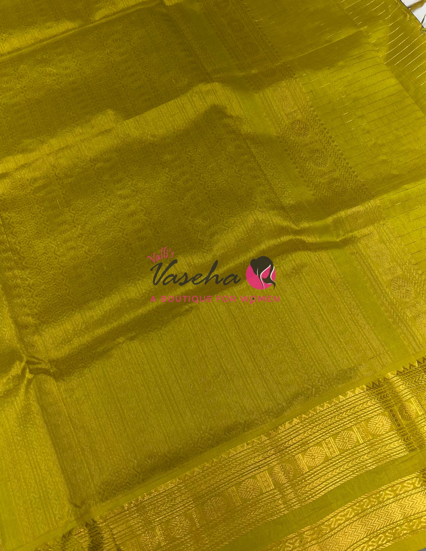 Pure Silk Cotton Saree | Blue With Lemon Yellow Shade |Lakshadeepam Design VVPLD002