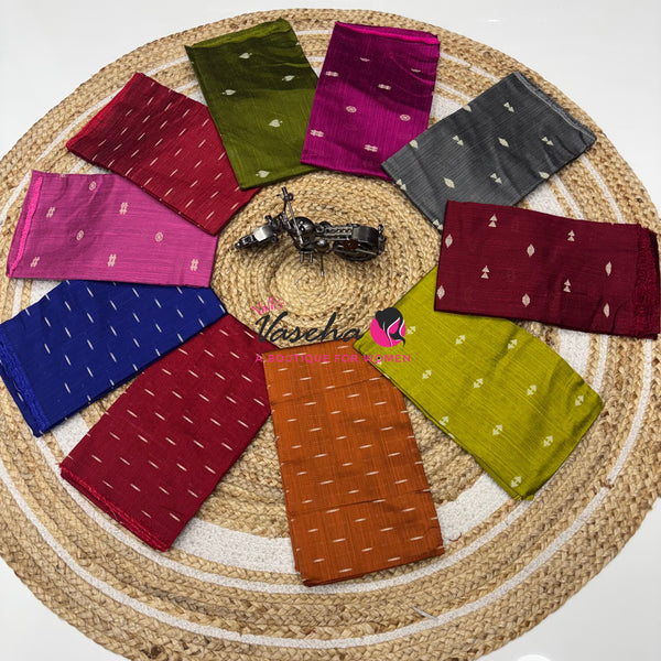Blouse Bit - Pack Of 10pcs - Assorted - Semi Raw Silk - Thread Butta - 1 mtr - VVBB002
