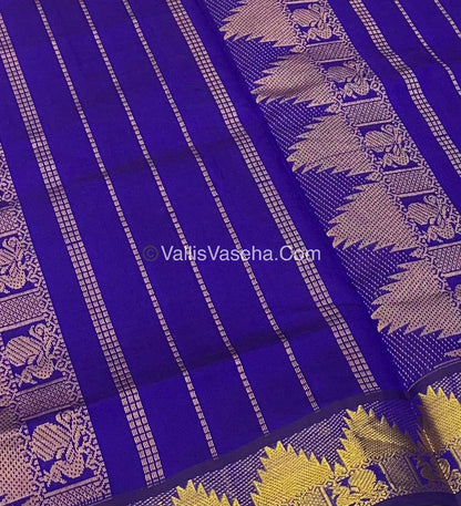 Semi Silk Cotton Saree - Red With Blue Shade - VVSSC005