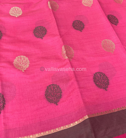 Semi Tussar Silk Saree - Dark Peach Shade - VVSTS009