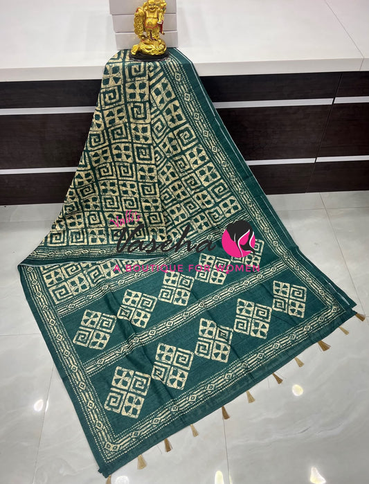 Art Tussar / Art Silk - Green  Shade - VVATS005
