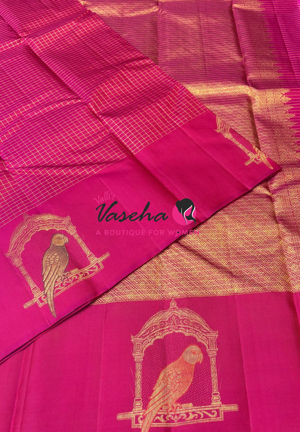 Pure Kanchipuram Silk Saree - Pink  Shade  -  VVPS058
