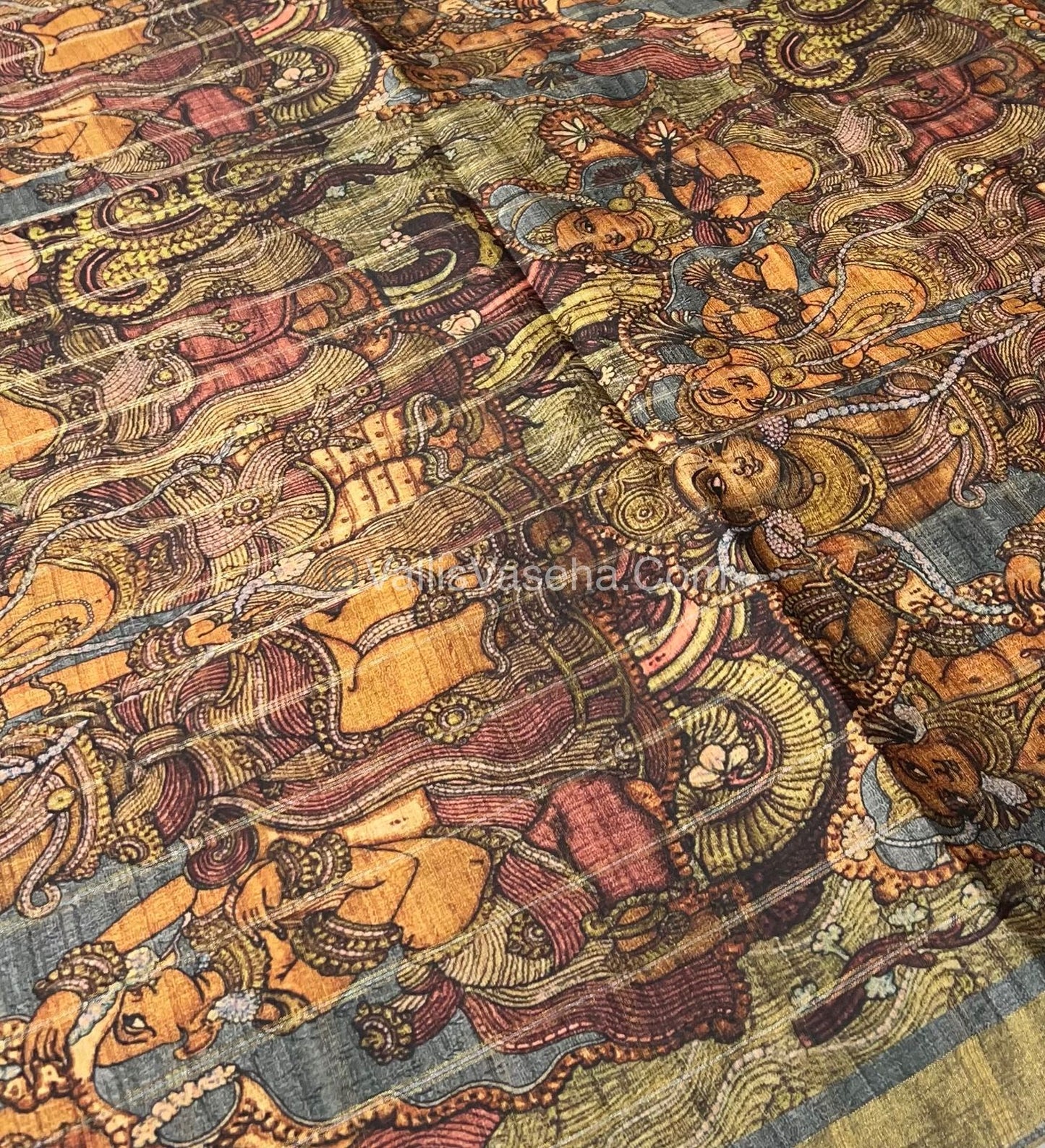 Semi Gicha Tussar Silk Saree - checks pattern - VVSGT001