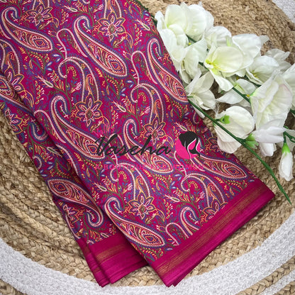 Casual Wear - Fancy Printed Silk  - Pink Shade - VVFPS001