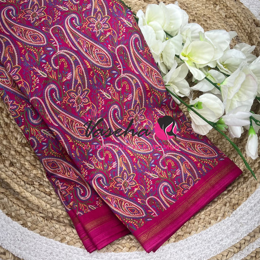 Casual Wear - Fancy Printed Silk  - Pink Shade - VVFPS001