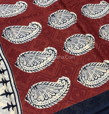 Pure Soft Mul Mul Cotton Sarees - Hand Block Prints - VVMMC006
