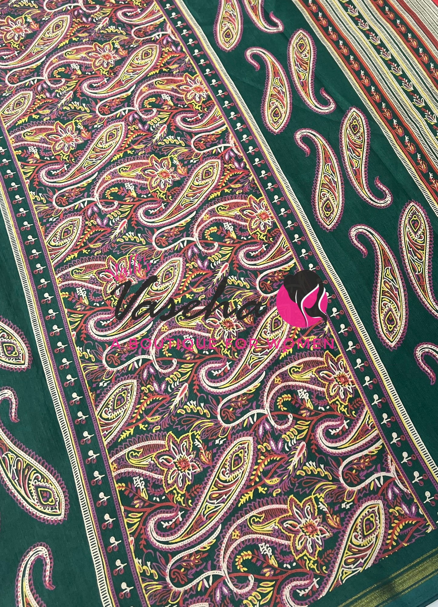 Casual Wear - Fancy Printed Silk  - Dark Green Shade - VVFPS001