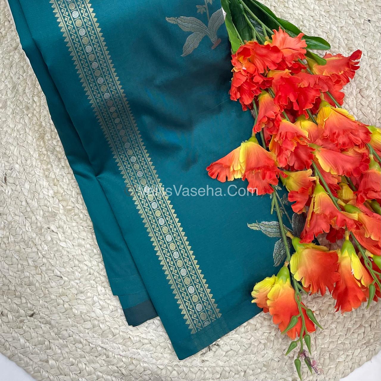 Semi Soft Silk - Border less - Ramar Blue Shade -VVSSS034