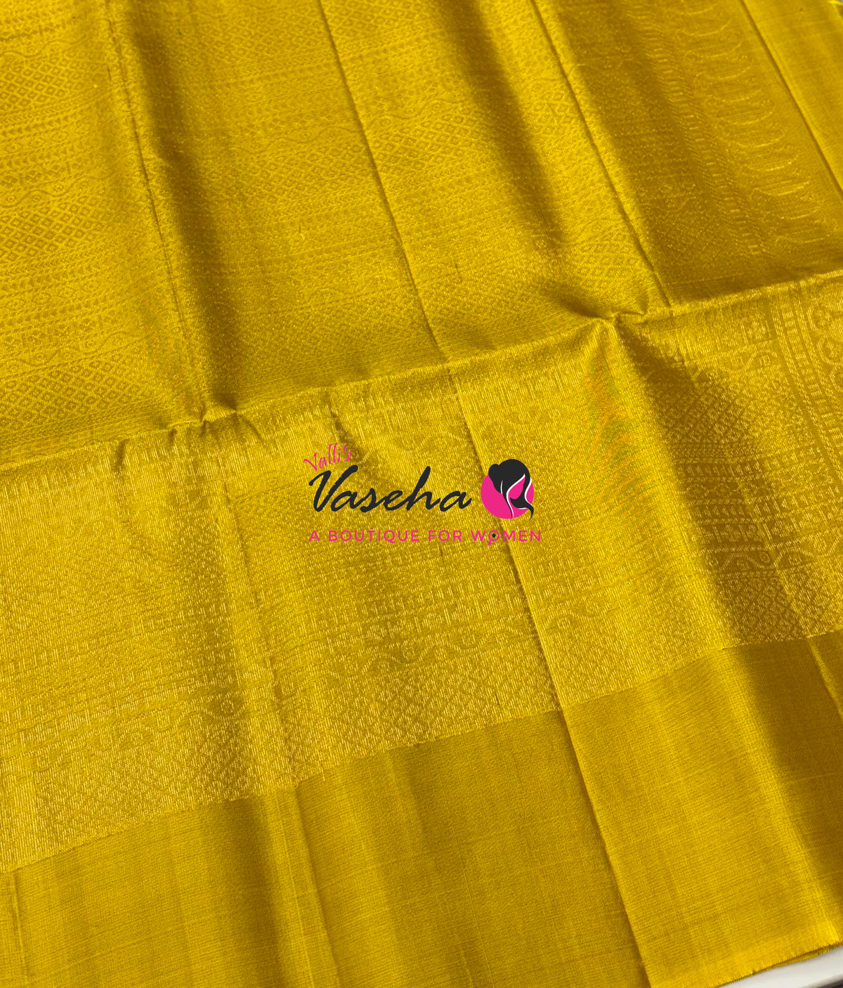 Pure Soft Silk Saree  - Cream  & Yellow Combo - VVPSS138