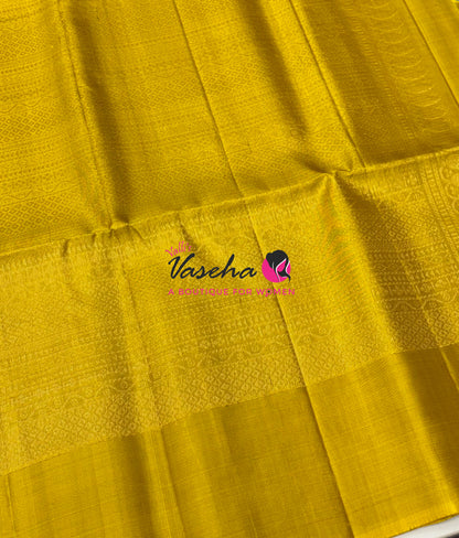 Pure Soft Silk Saree  - Cream  & Yellow Combo - VVPSS138