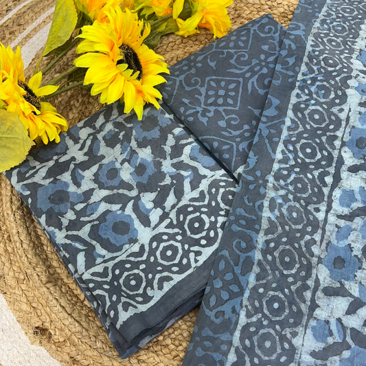 Pure Mul Mul Cotton - Bagru/ Dabu Print - VVUSM002