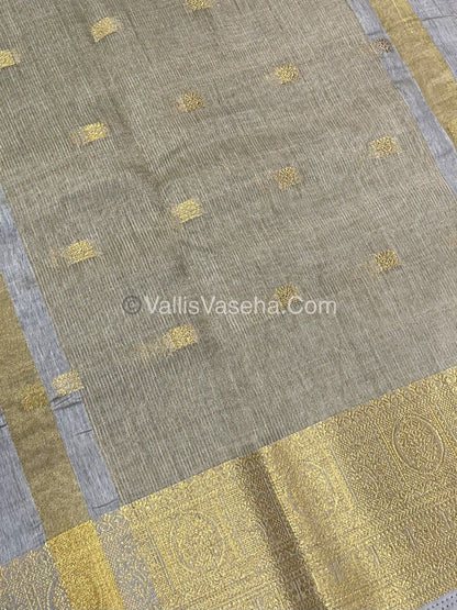 Semi Tussar Silk Saree |Grey shade |VVSTS045