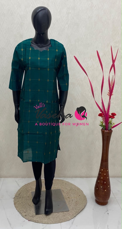 Ready Made - Semi Raw Silk - Kurti - VVSRK003
