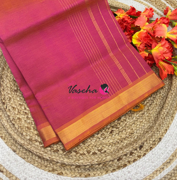 Pure Silk Cotton Sarees - Peach Shade  - VVPSC003