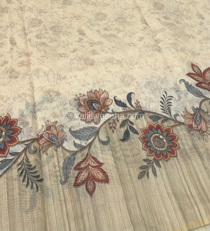Semi Chanderi Saree - Digital Printed - VVSCD001
