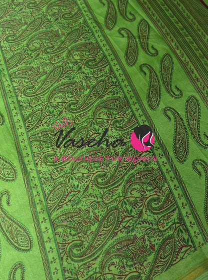 Casual Wear - Fancy Printed Silk  - Green Shade - VVFPS001