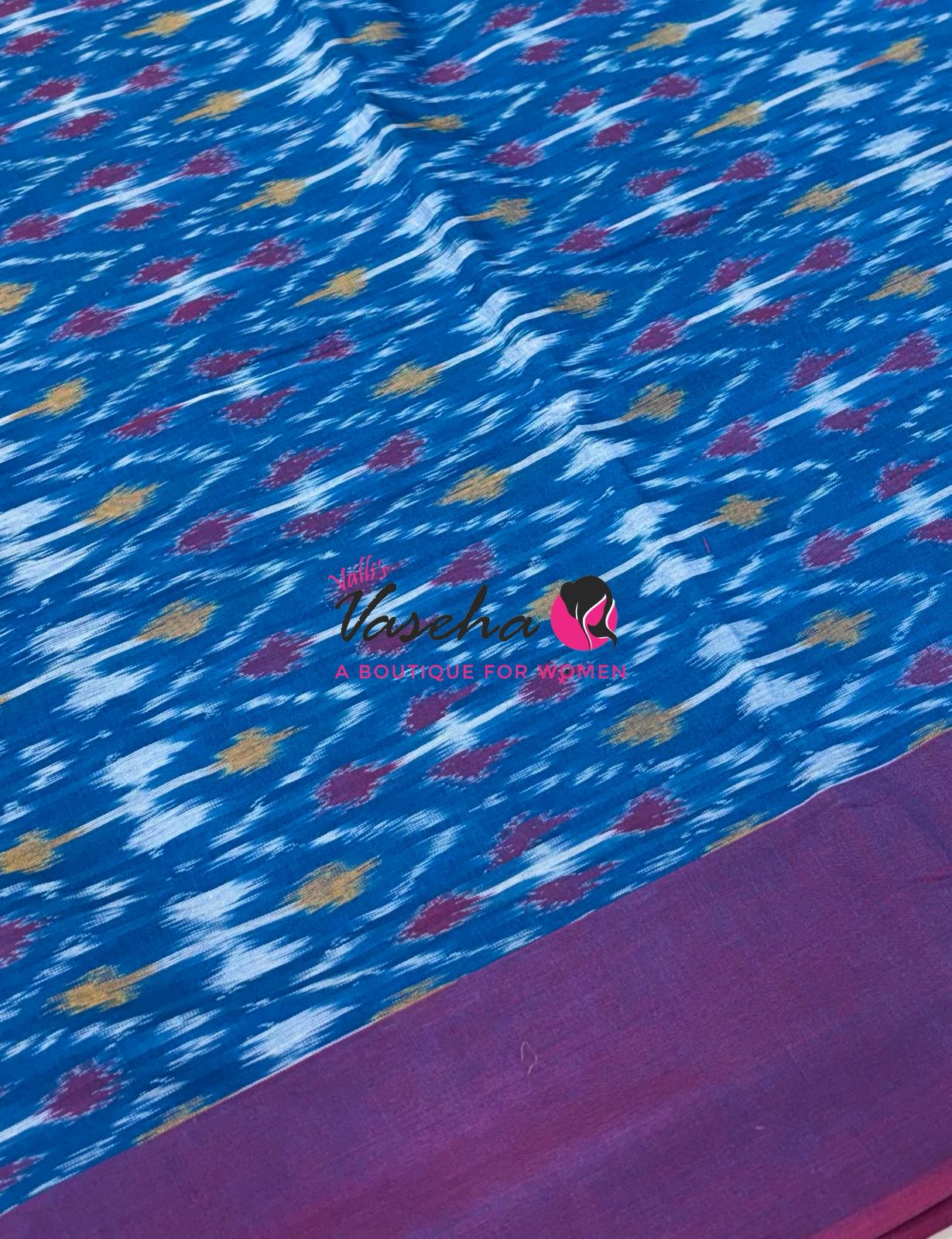 Ikkat Mercerised Cotton Saree - Single Ikkat - VVIKS001