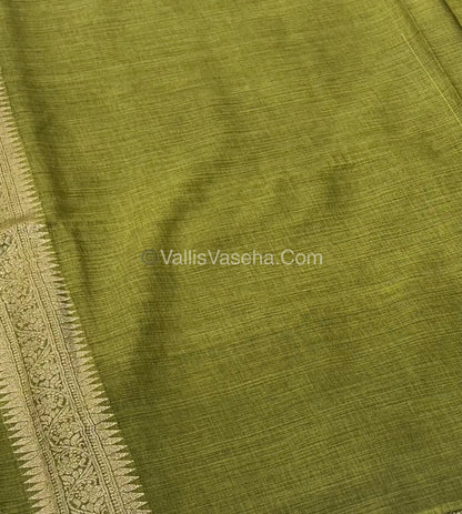 Banarasi - Heritage Silk - Semi Kathan Silk - Mehendi Green Shade - VVBHS003