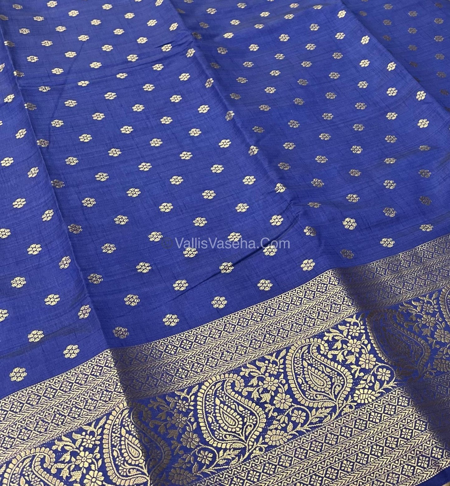 Semi Tussar Silk  - Navy Blue Shade  - VVSTS012