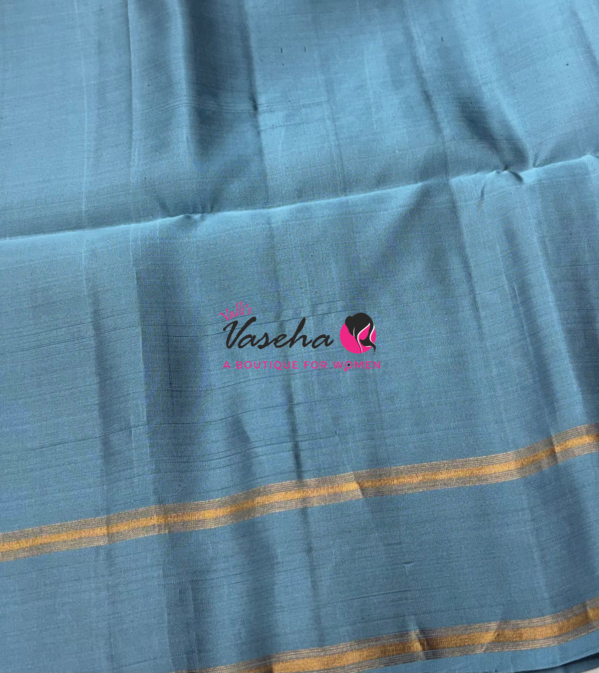 Pure Soft Silk Saree  - Kolam Weaving  - Black & Blue Combo - VVPSS143