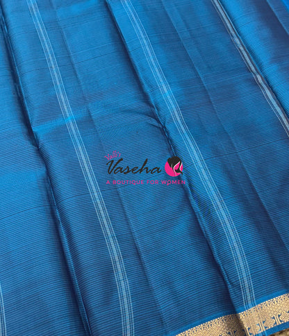 Pure Soft Silk Saree  - Maroon With Blue Combo - VVPSS146