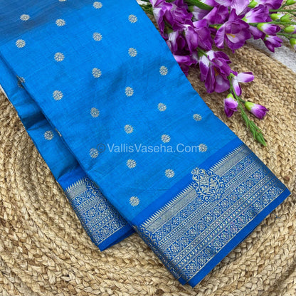 Semi Tussar Silk Saree -  Blue shade - VVSTS032