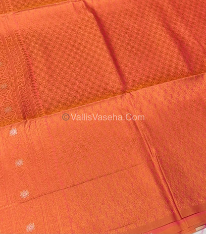 Semi Soft Silk - Border Butta - Peachish Gold  Shade -VVSSS010
