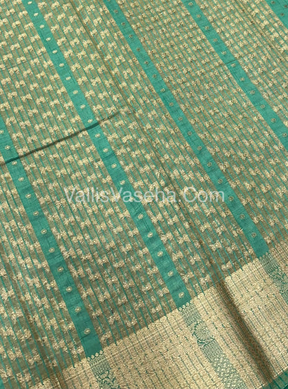Semi Tussar Silk  - Pastel Green Shade  - VVSTS015