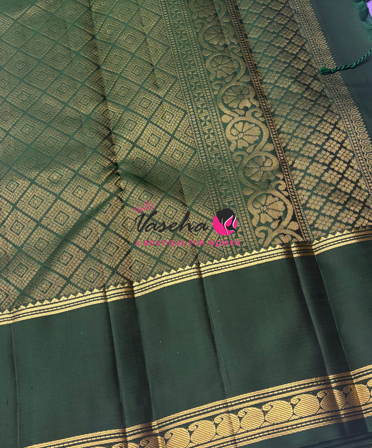 Pure Soft Silk Saree  - Lavender With Green Combo - VVPSS149