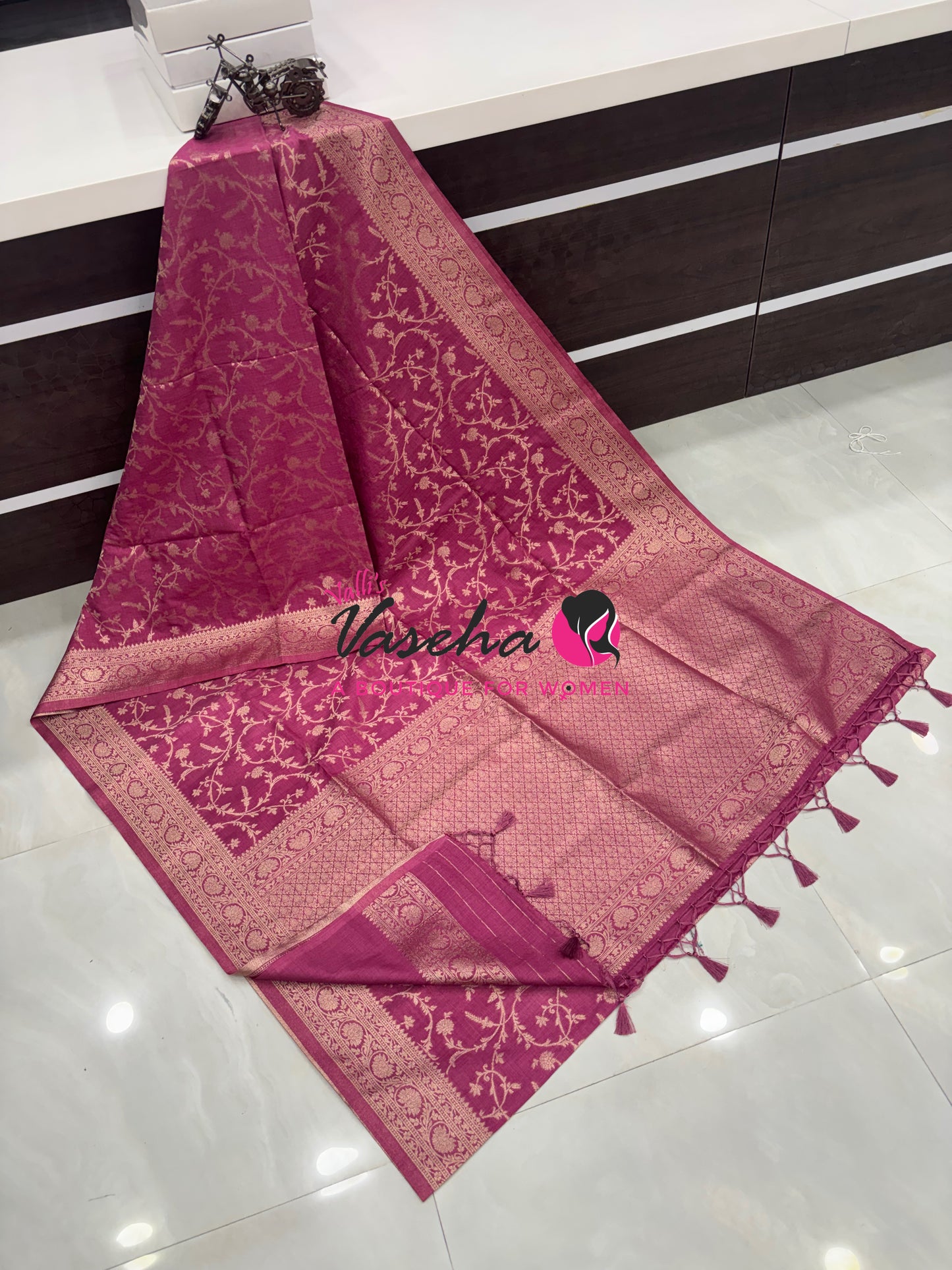 Banarasi - Heritage Silk - Semi Kathan Silk - Baby Pink  Shade- VVBHS001