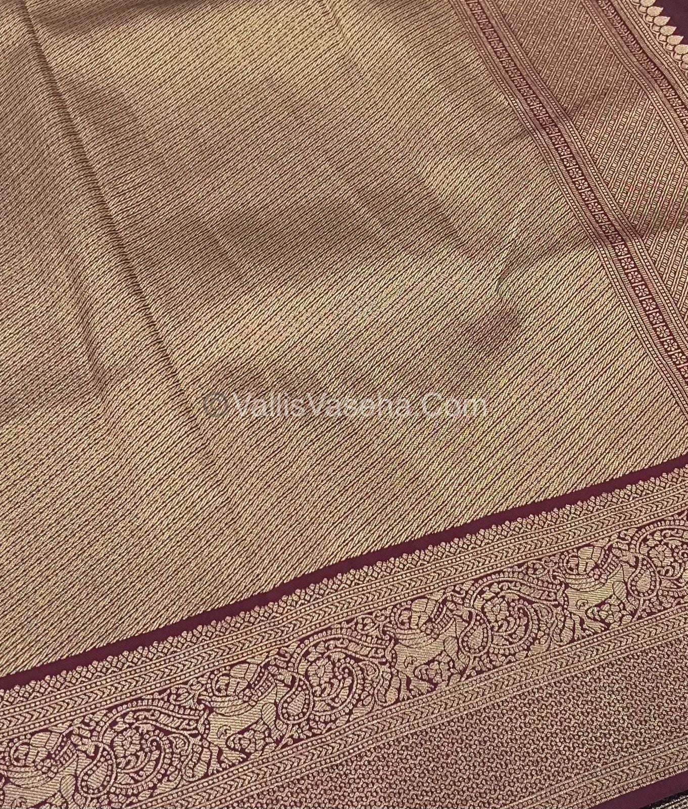 Semi Kanchi Silk - Rust Orange & Wine Brown Shade  - VVSKS004