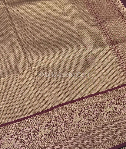 Semi Kanchi Silk - Rust Orange & Wine Brown Shade  - VVSKS004