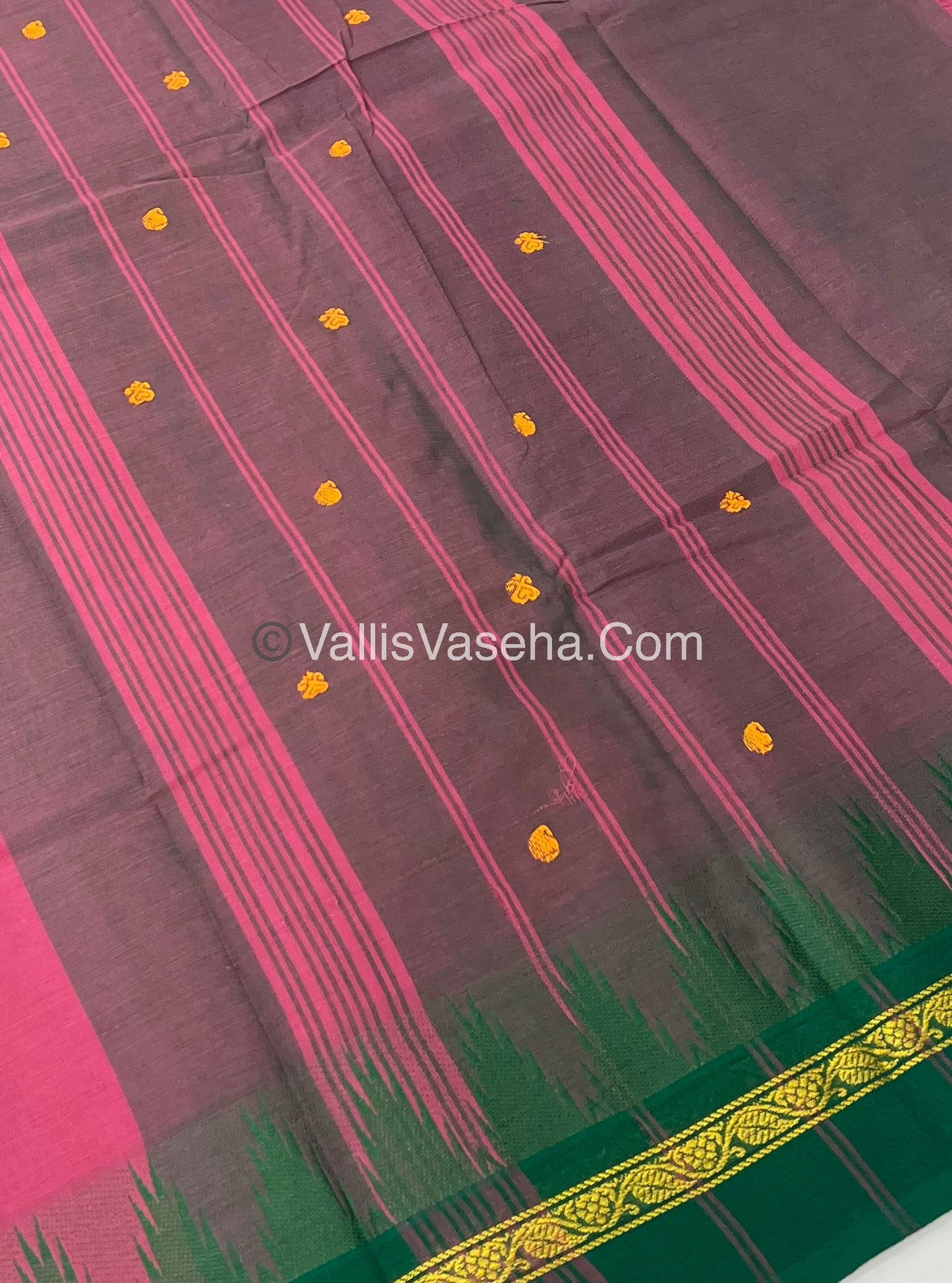 Kanchi Cotton Saree - Butta Design - VVKCS008