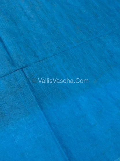 Bhagalpuri Silk - Blue With Blue  - VVBS008
