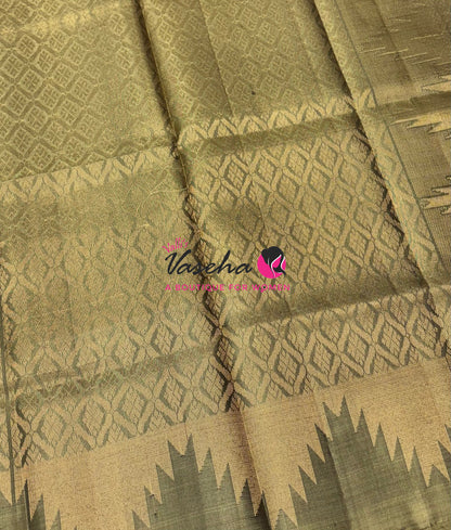 Pure Soft Silk Saree - Purple & Olive Green - VVPSS032