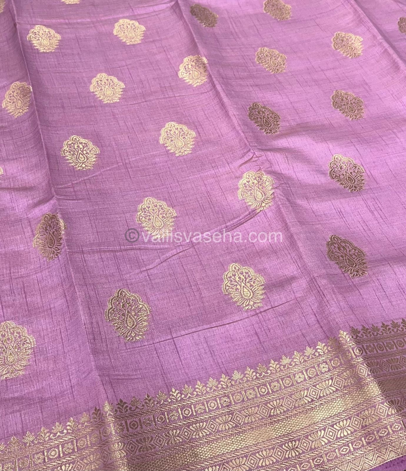 Semi Tussar Silk Saree - Light Onion Pink Shade - VVSTS008