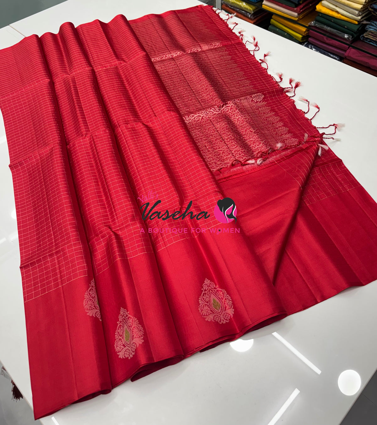 Pure Soft Silk Saree  - Red Shade - VVPSS115