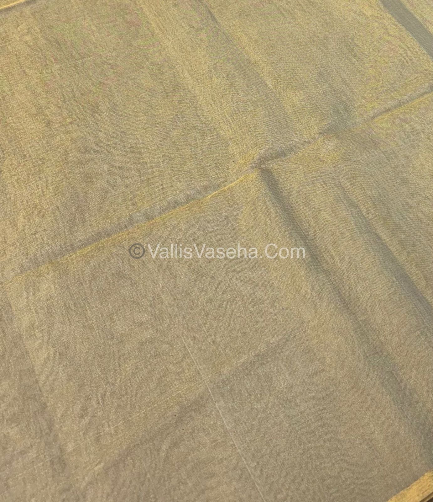 Pure Maheshwari Tissue Silk - Triple Tone Light Grey  & Gold Shade - VVMTS001
