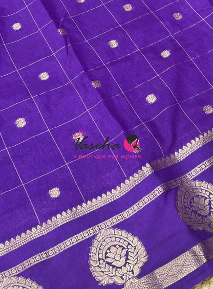 Semi Tussar Silk Saree | Purple Shade |VVSTS060