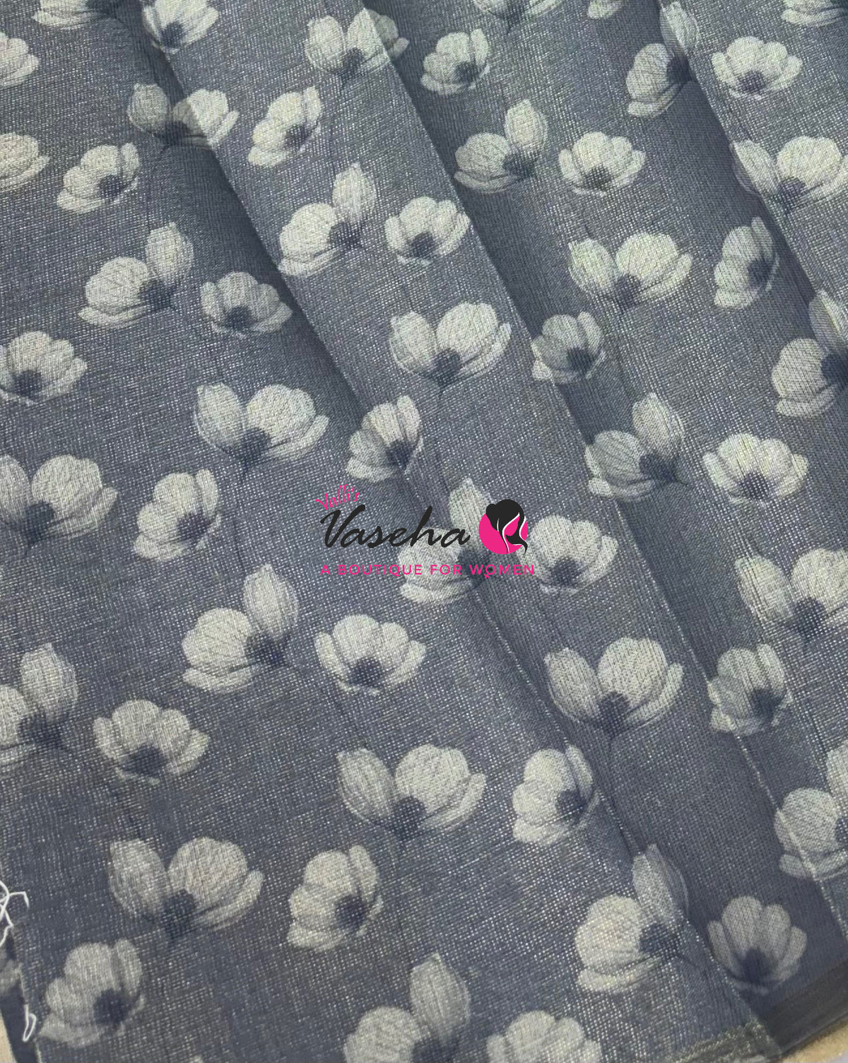 Linen Tissue Saree - Grey Shade - VVLTS006