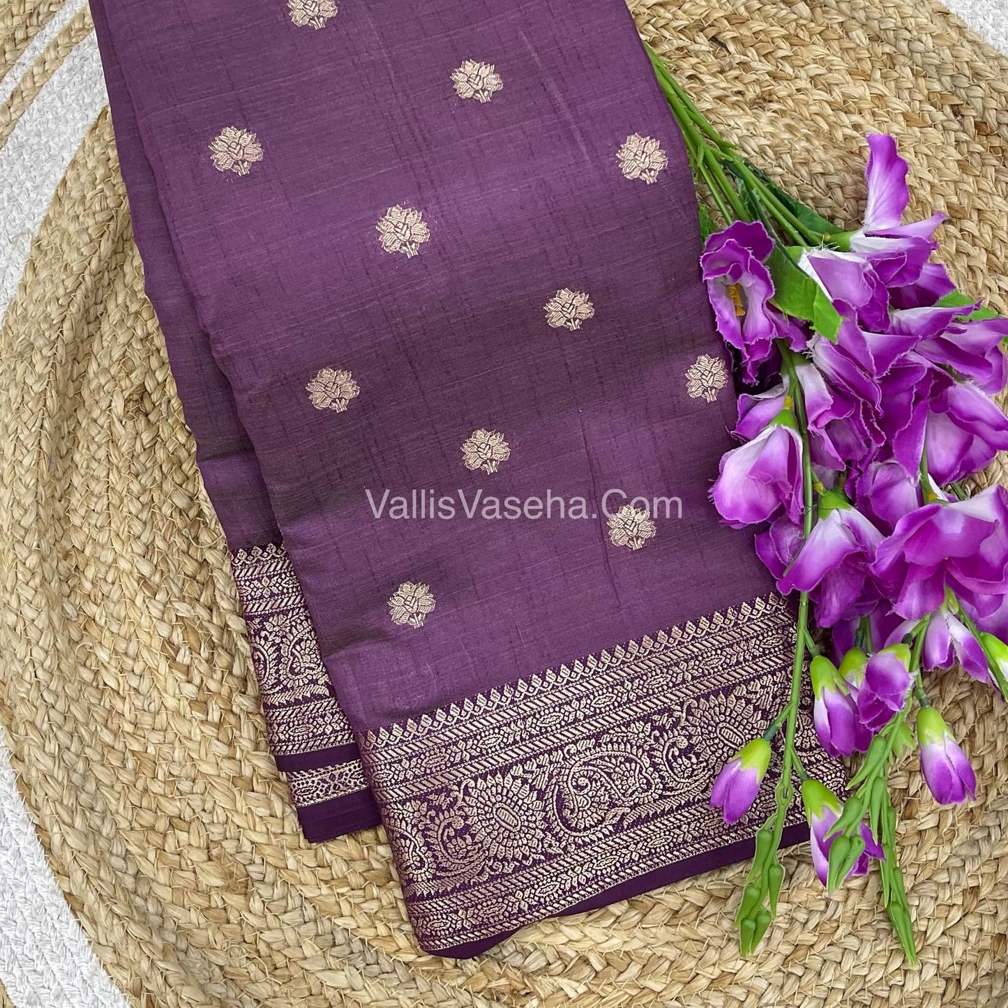 Semi Tussar Silk Saree | Purple shade |VVSTS044