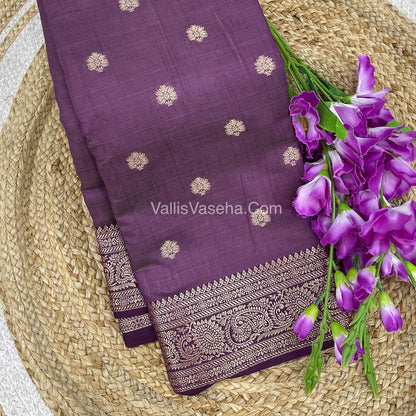 Semi Tussar Silk Saree | Purple shade |VVSTS044