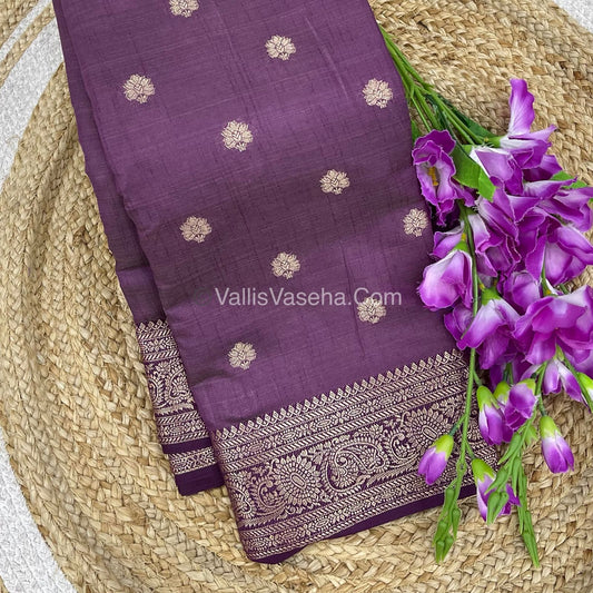 Semi Tussar Silk Saree | Purple shade |VVSTS044
