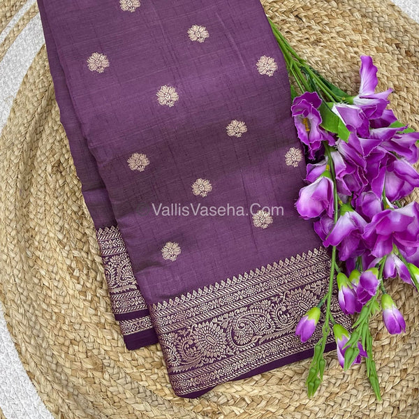 Semi Tussar Silk Saree | Purple shade |VVSTS044