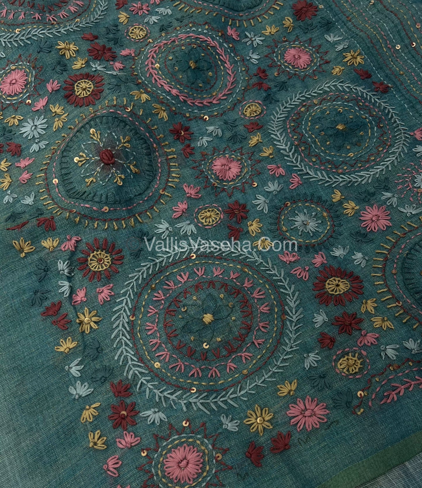 French Knot - Tissue Saree - Blue Shade - VVLFN010