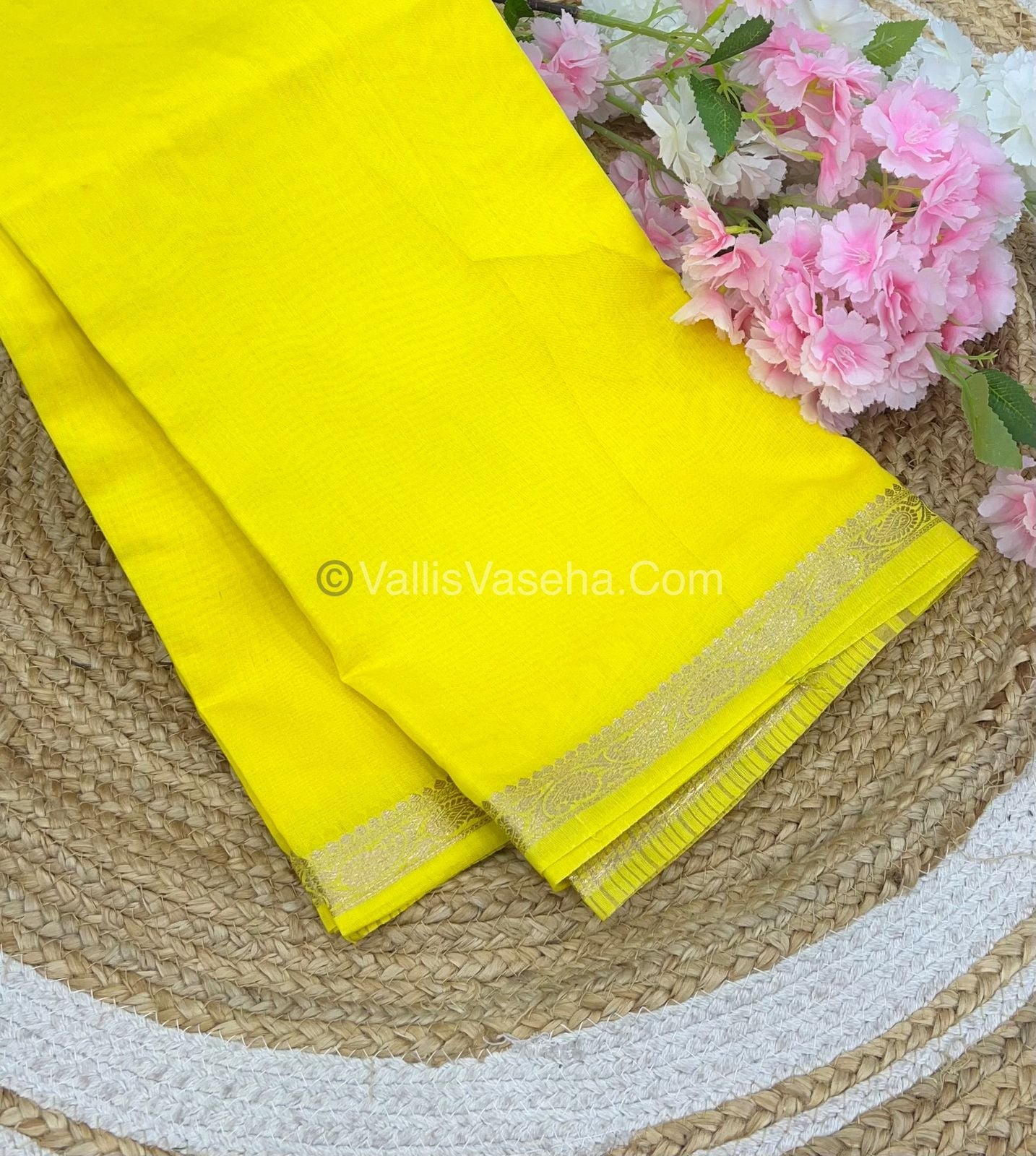 Semi Crepe Silk - Lemon Yellow Shade - VVSCS005